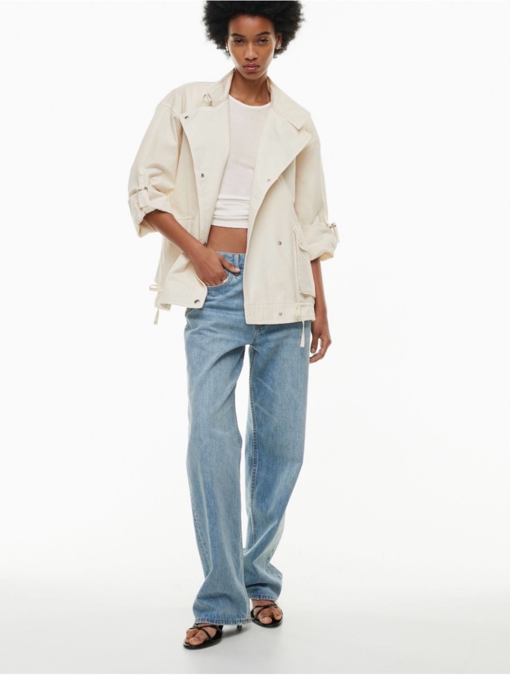 Aritzia Wilfred Cream Utility Jacket